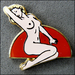 Pin up fond rouge